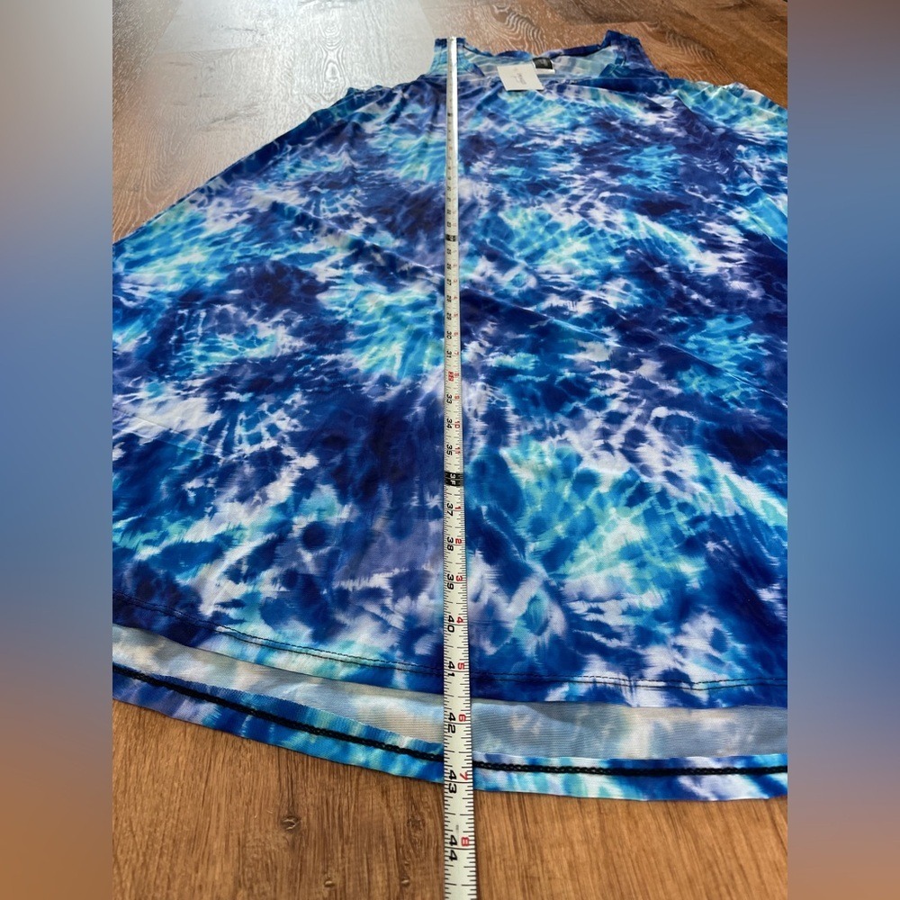 Swimsuits For All Bathing Suit Cover Up Size 18/20 Sheer Blue Plus Size Long - Picture 6 of 9